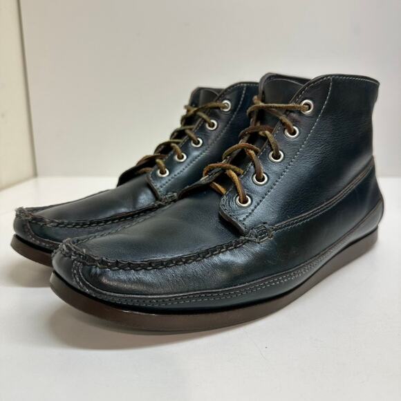 EXCELLENT Oak Street Bootmakers Camp Boot Navy Blue Chromexcel Ranger Moc 10 - Picture 1 of 10